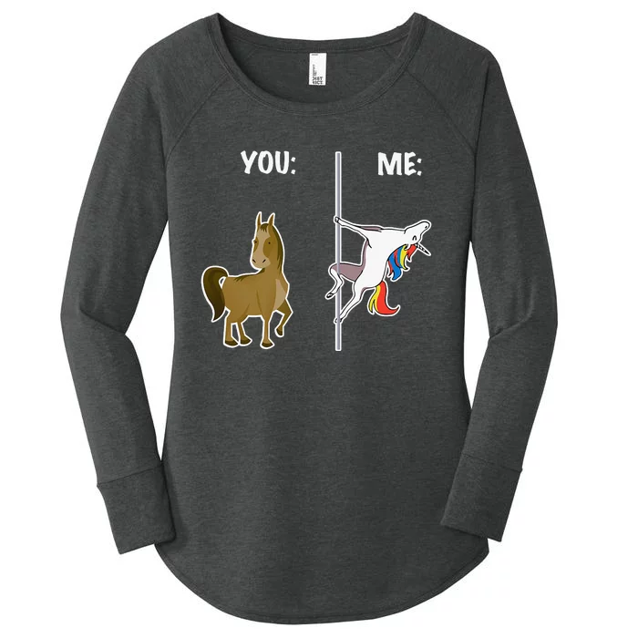 You And Me Simple And Pretty Cool Horse Unicorn Costume Women's Perfect Tri Tunic Long Sleeve Shirt