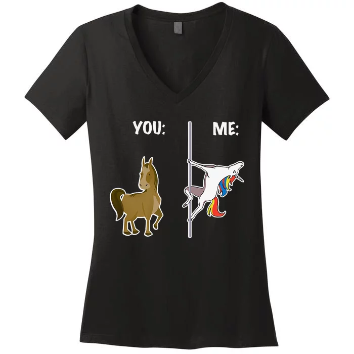 You And Me Simple And Pretty Cool Horse Unicorn Costume Women's V-Neck T-Shirt