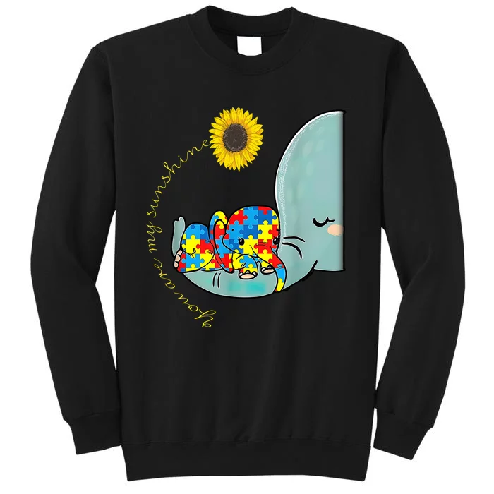 You Are My Sunshine Autism Awareness Sunflower Elephant Mom Cute Sweatshirt