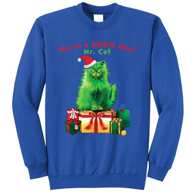 You're A Meow One Mr Cat Christmas Holiday Funny Cute Gift Sweatshirt