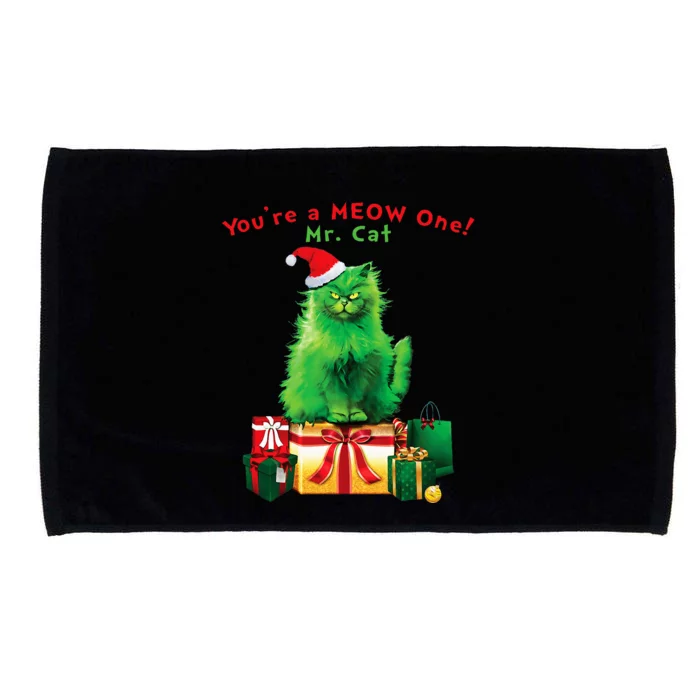 YouRe A Meow One Mr. Cat Christmas Holiday Funny Microfiber Hand Towel