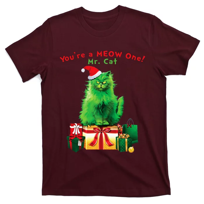 YouRe A Meow One Mr. Cat Christmas Holiday Funny T-Shirt