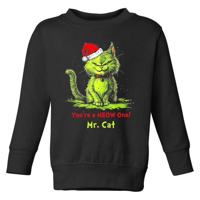 YouRe A Meow One Mr Cat Toddler Sweatshirt