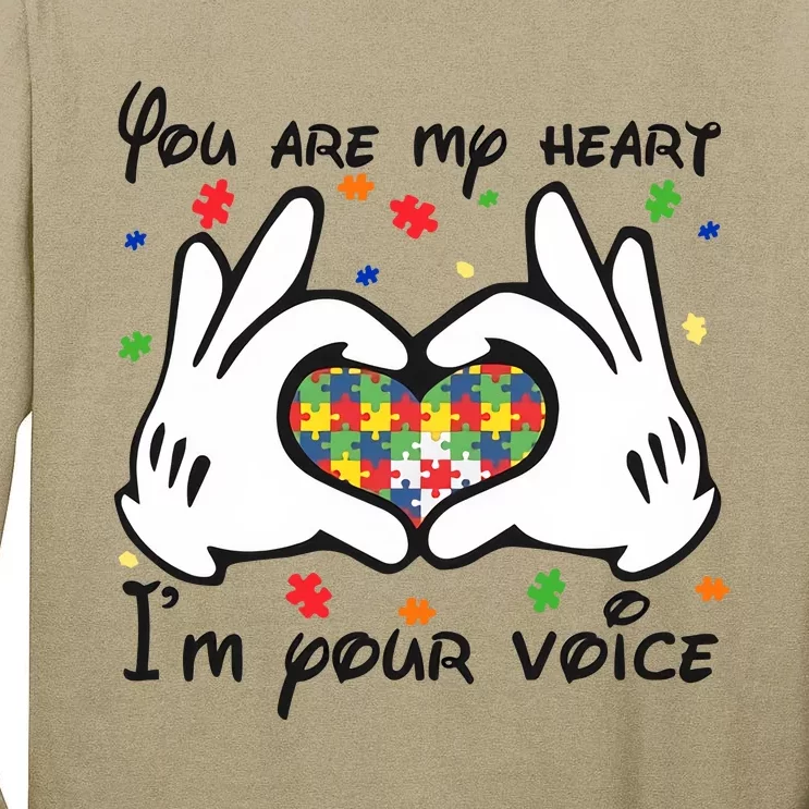 You Are My Heart I'm Your Voice Autism Awareness Autism Family Tall Long Sleeve T-Shirt