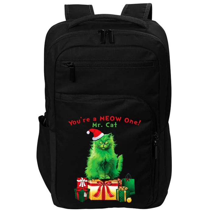 YouRe A Meow One Mr. Cat Christmas Holiday Impact Tech Backpack