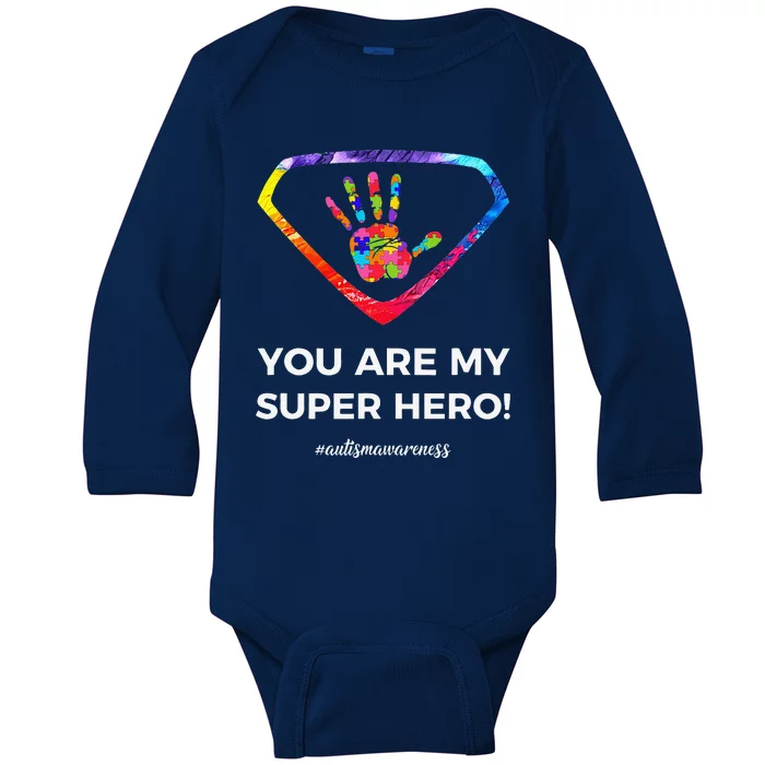 You Are My Superhero Autism For Autism Awareness Baby Long Sleeve Bodysuit