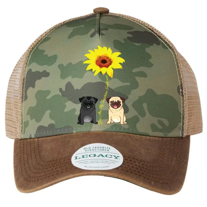 You Are My Sunshine Sunflower Pug Gift Legacy Tie Dye Trucker Hat