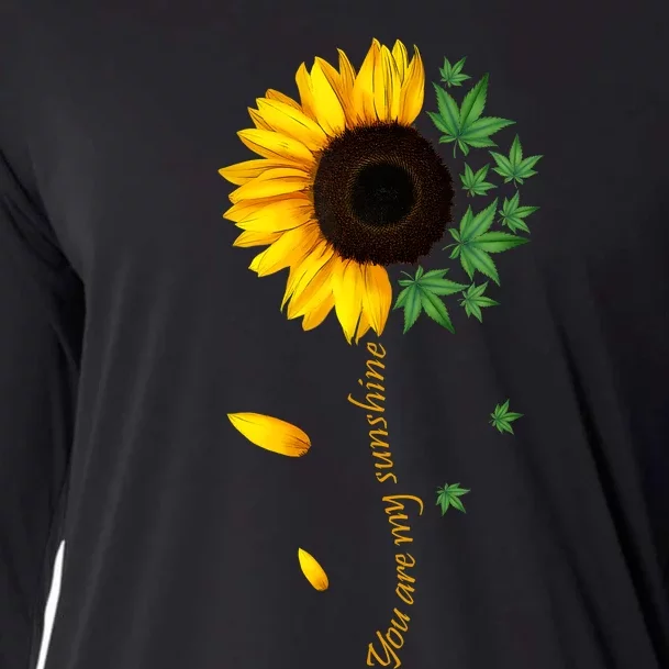 You Are My Sunshine Weed Sunflower Women Marijuana 420 Smoker Cooling Performance Long Sleeve Crew