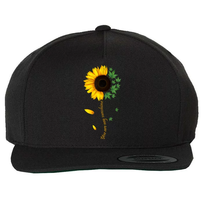 You Are My Sunshine Weed Sunflower Women Marijuana 420 Smoker Wool Snapback Cap