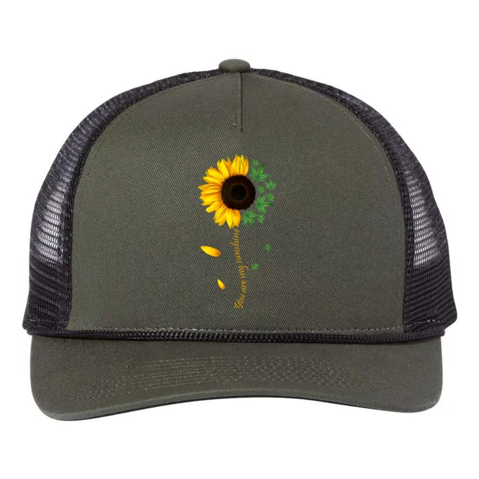 You Are My Sunshine Weed Sunflower Women Marijuana 420 Smoker Retro Rope Trucker Hat Cap