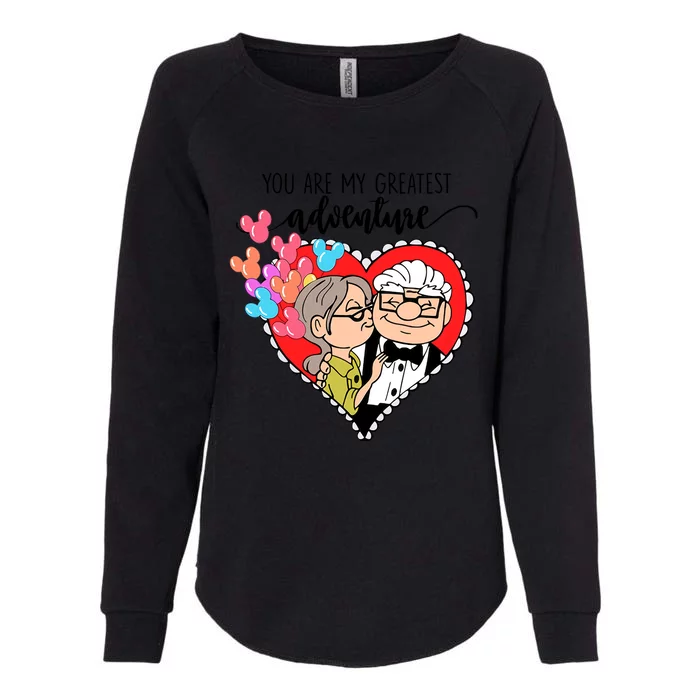 You Are My Greatest Adventure His Carl Her Ellie Happy Valentine's Day Womens California Wash Sweatshirt