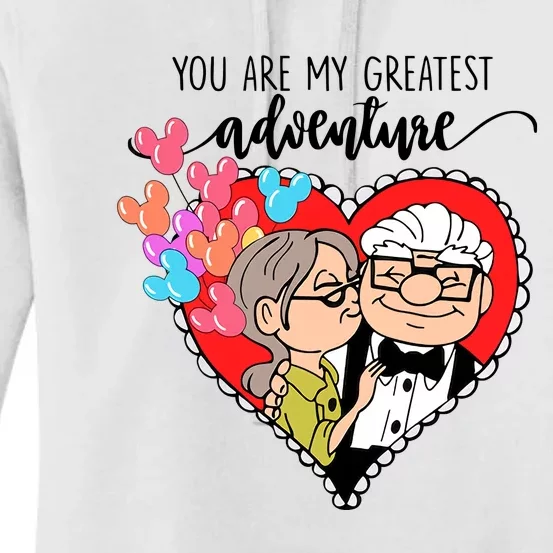 You Are My Greatest Adventure His Carl Her Ellie Happy Valentine's Day Women's Pullover Hoodie