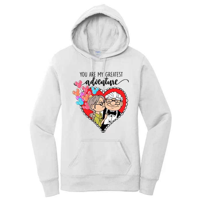 You Are My Greatest Adventure His Carl Her Ellie Happy Valentine's Day Women's Pullover Hoodie