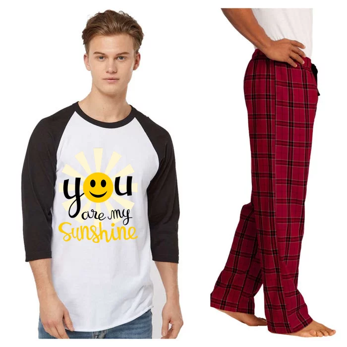 You Are My Sunshine Smiley Smiling Sun Gift Raglan Sleeve Pajama Set