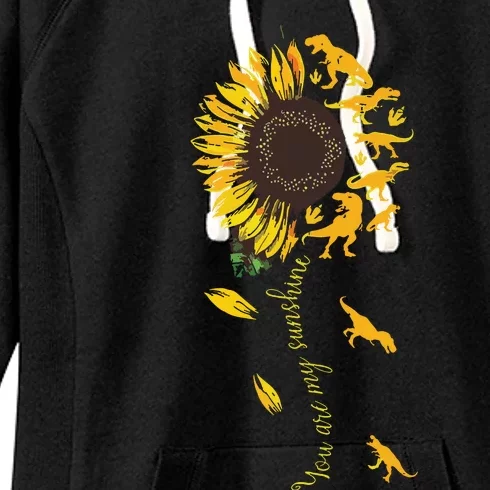 You Are My Sunshine Dinosaur Trex Sunflower Women's Fleece Hoodie