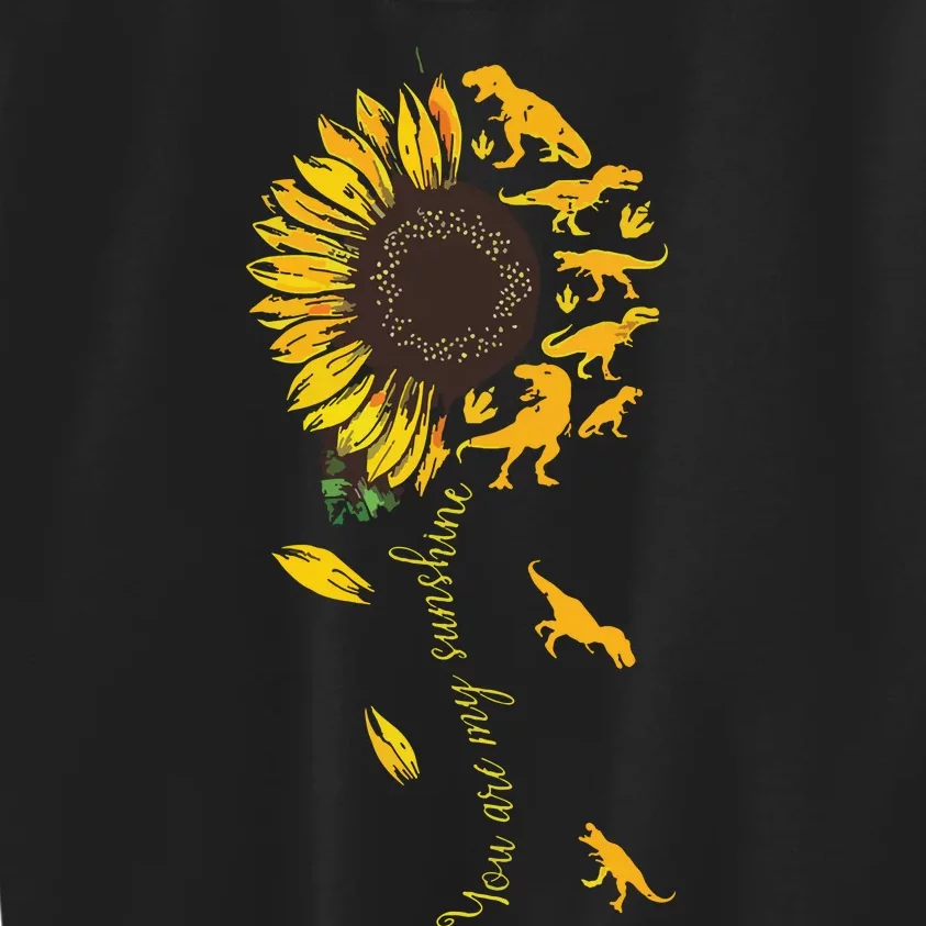 You Are My Sunshine Dinosaur Trex Sunflower Kids Sweatshirt