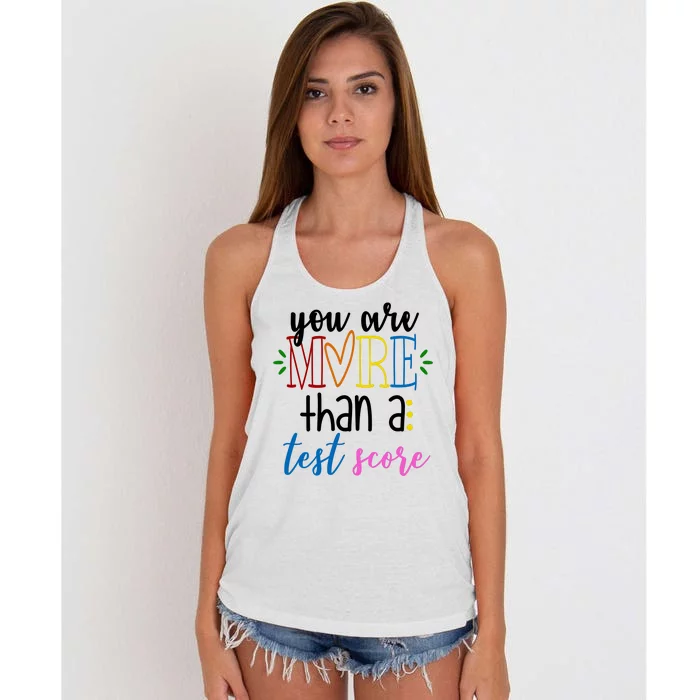 You Are More Than A Test Score Women's Knotted Racerback Tank