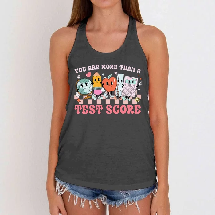 You Are More Than A Test Score Teacher Women's Knotted Racerback Tank