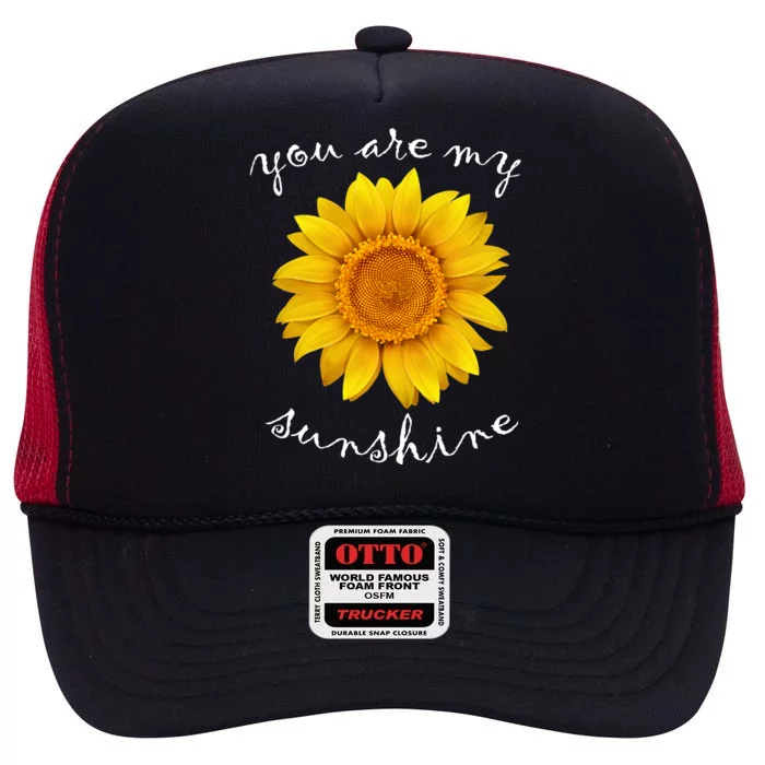 You Are My Sunshine Sunflower High Crown Mesh Trucker Hat