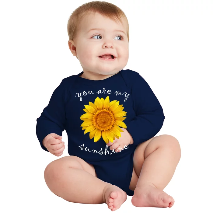 You Are My Sunshine Sunflower Baby Long Sleeve Bodysuit