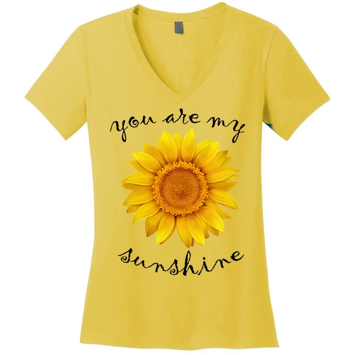 You Are My Sunshine Sunflower Women's V-Neck T-Shirt