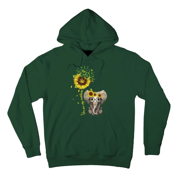 You Are My Sunshine Hippie Sunflower Elephant Hoodie