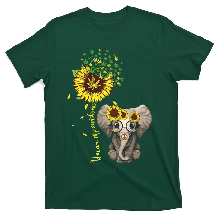 You Are My Sunshine Hippie Sunflower Elephant T-Shirt