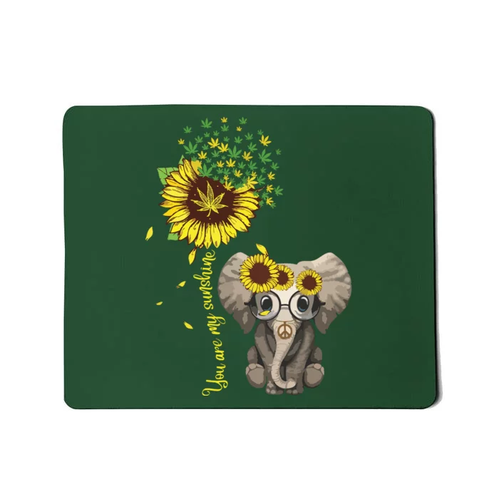 You Are My Sunshine Hippie Sunflower Elephant Mousepad