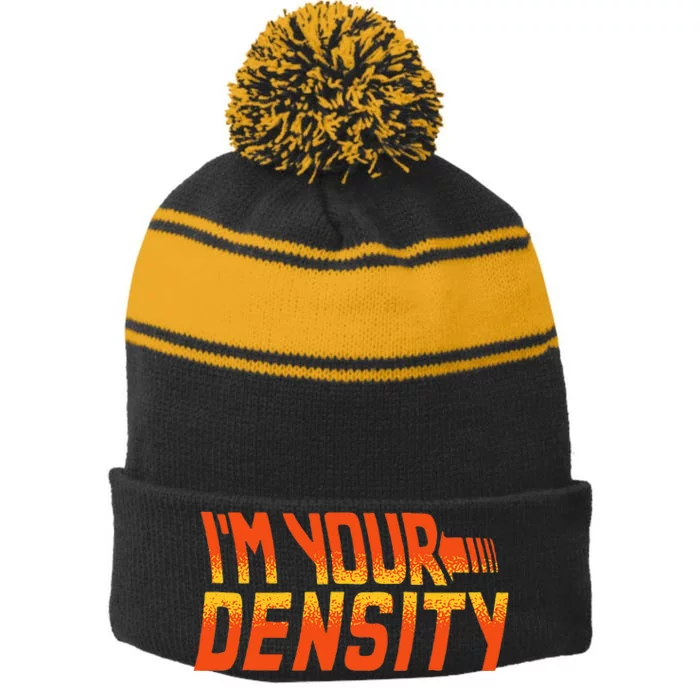 You Are My Density IM Your Density Stripe Pom Pom Beanie