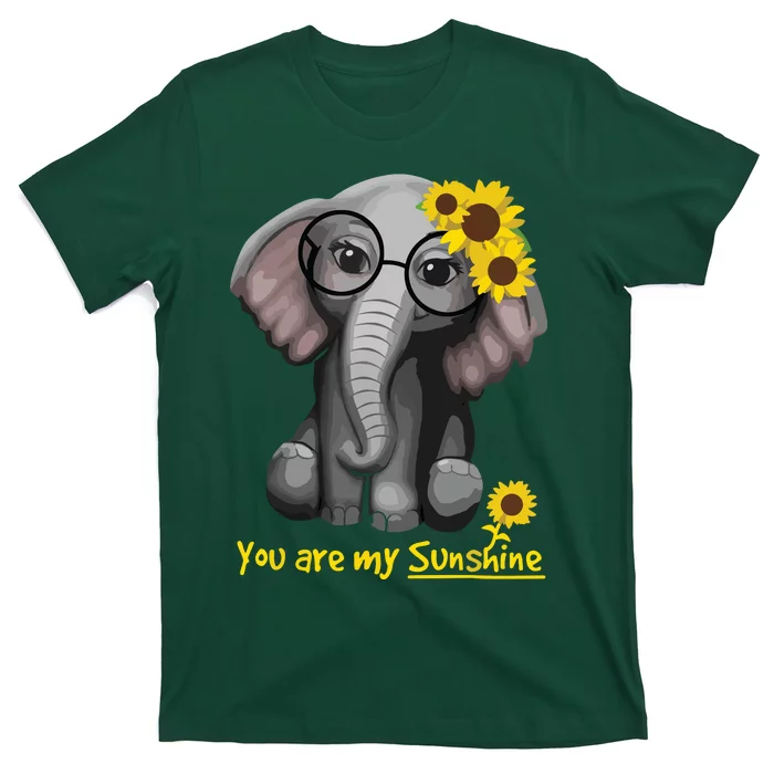 You Are My Sunshine Elephants Sunflowers Clothes Elephant T-Shirt