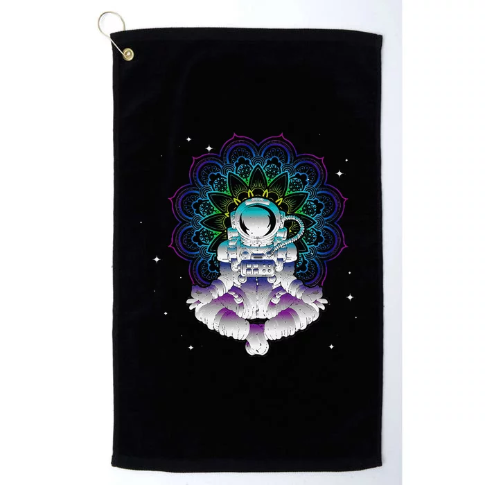 Yoga Astronaut Mandala Zen Meditation Lotus Pose Platinum Collection Golf Towel