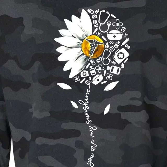 You Are My Sunshine National Nurses Day Sunflower Daisy Gift Cropped Pullover Crew