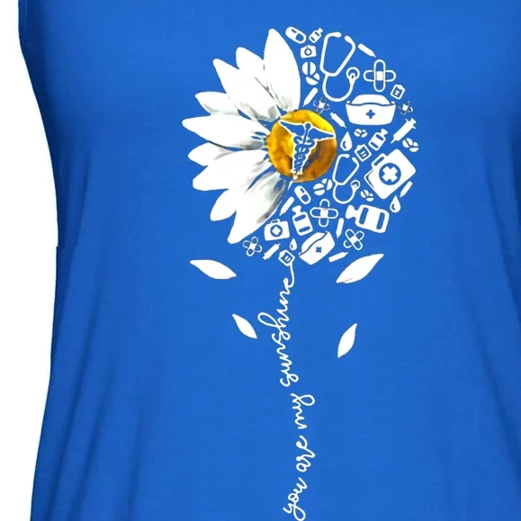 You Are My Sunshine National Nurses Day Sunflower Daisy Gift Ladies Essential Flowy Tank