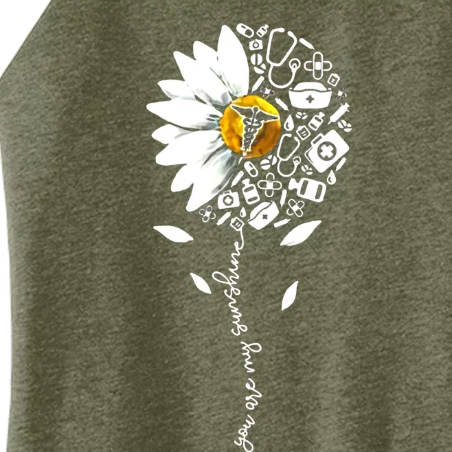 You Are My Sunshine National Nurses Day Sunflower Daisy Gift Women’s Perfect Tri Rocker Tank