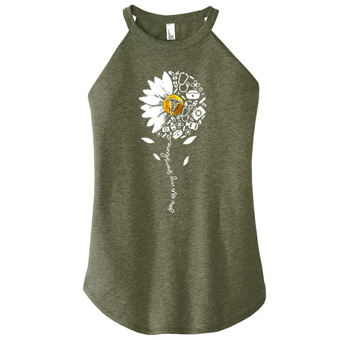 You Are My Sunshine National Nurses Day Sunflower Daisy Gift Women’s Perfect Tri Rocker Tank