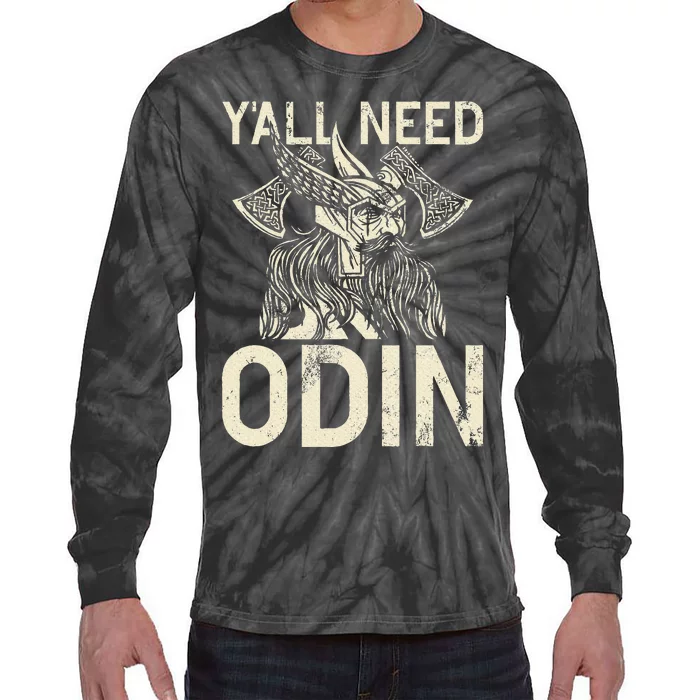 Y All Need Odin Viking Tie-Dye Long Sleeve Shirt