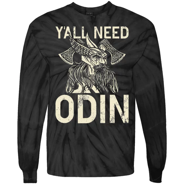 Y All Need Odin Viking Tie-Dye Long Sleeve Shirt