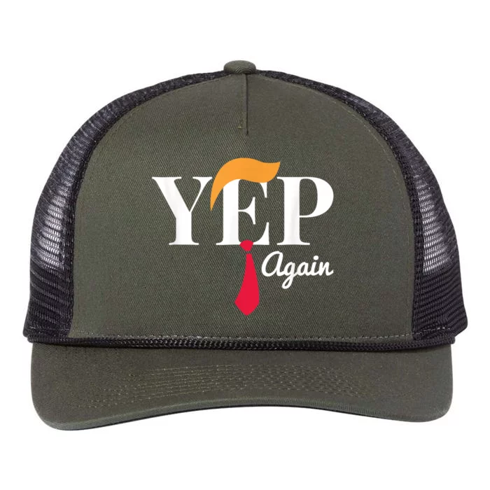 Yep Again Nope Not Again President Donald Trump Retro Rope Trucker Hat Cap