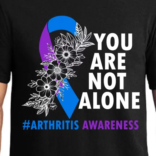 You Are Not Alone Purple And Blue Ribbon Arthritis Awareness Cool Gift Pajama Set