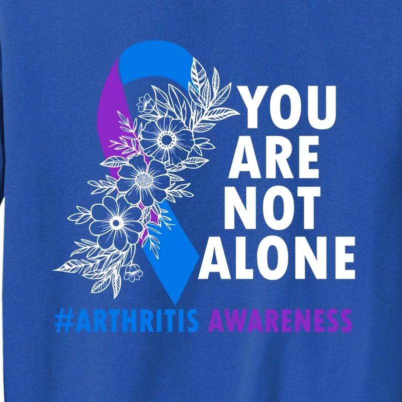 You Are Not Alone Purple And Blue Ribbon Arthritis Awareness Cool Gift Sweatshirt