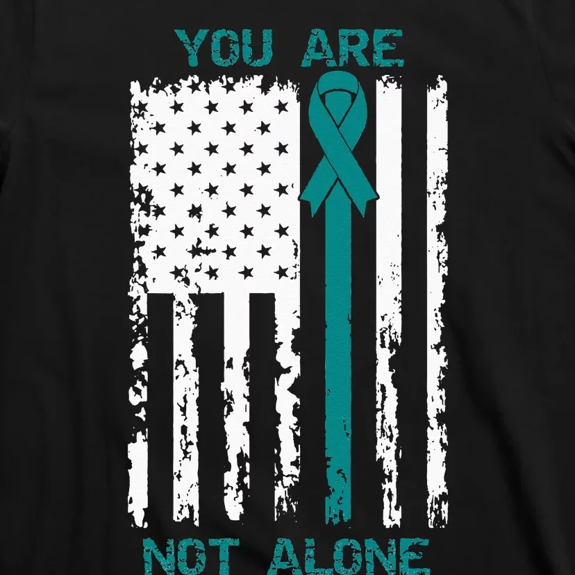 You Are Not Alone Sexual Assault Awareness American Flag T-Shirt