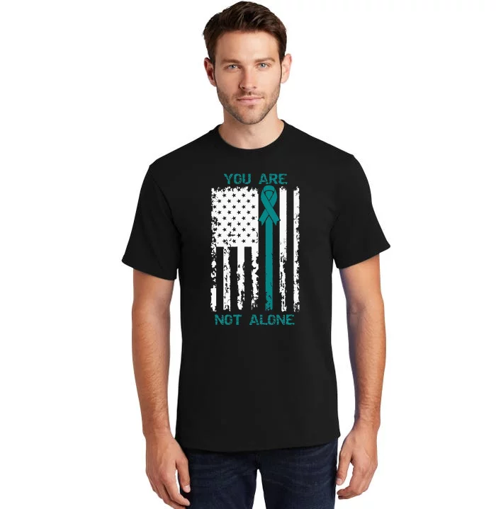 You Are Not Alone Sexual Assault Awareness American Flag Tall T-Shirt