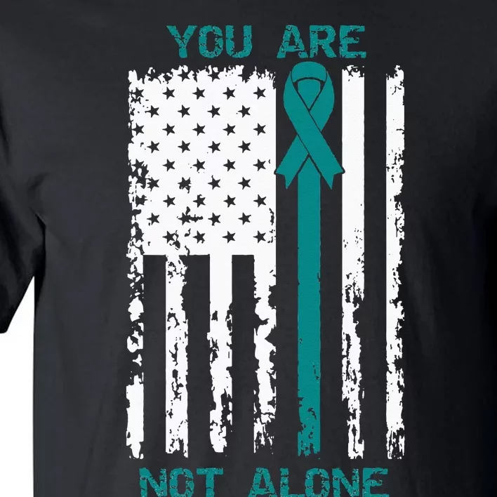 You Are Not Alone Sexual Assault Awareness American Flag Tall T-Shirt