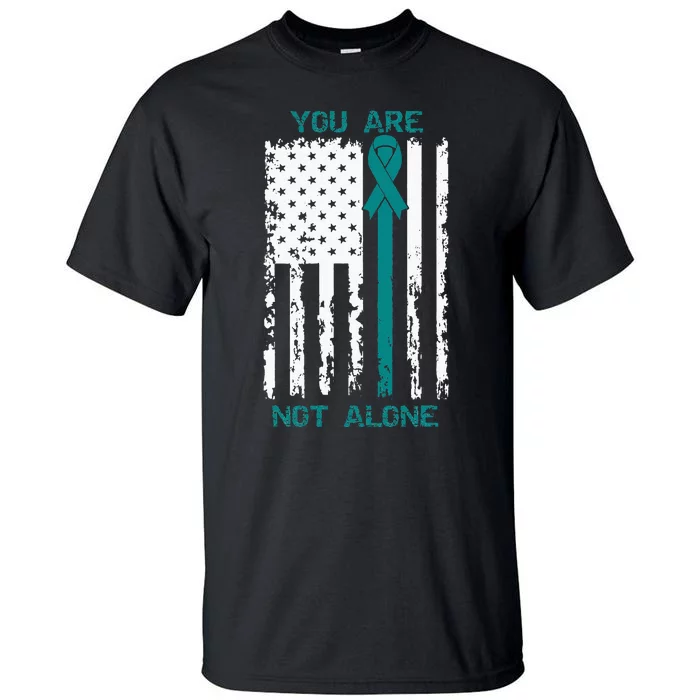 You Are Not Alone Sexual Assault Awareness American Flag Tall T-Shirt