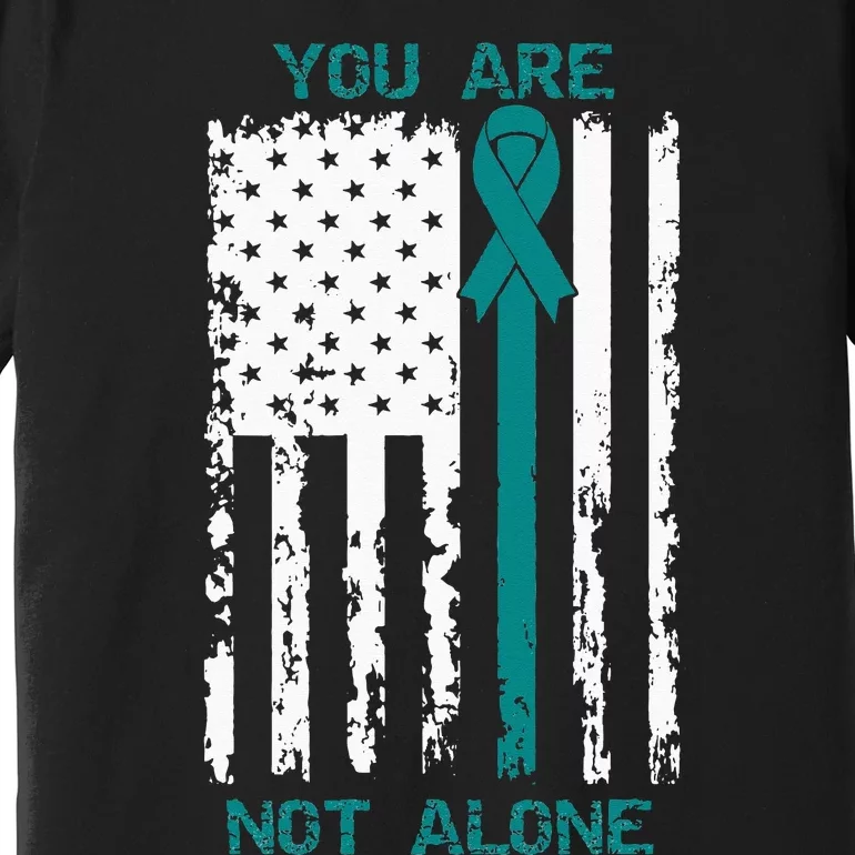 You Are Not Alone Sexual Assault Awareness American Flag Premium T-Shirt