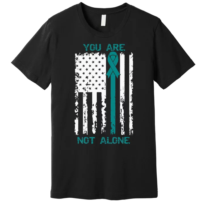 You Are Not Alone Sexual Assault Awareness American Flag Premium T-Shirt