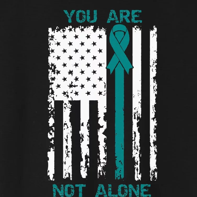 You Are Not Alone Sexual Assault Awareness American Flag Women's Crop Top Tee