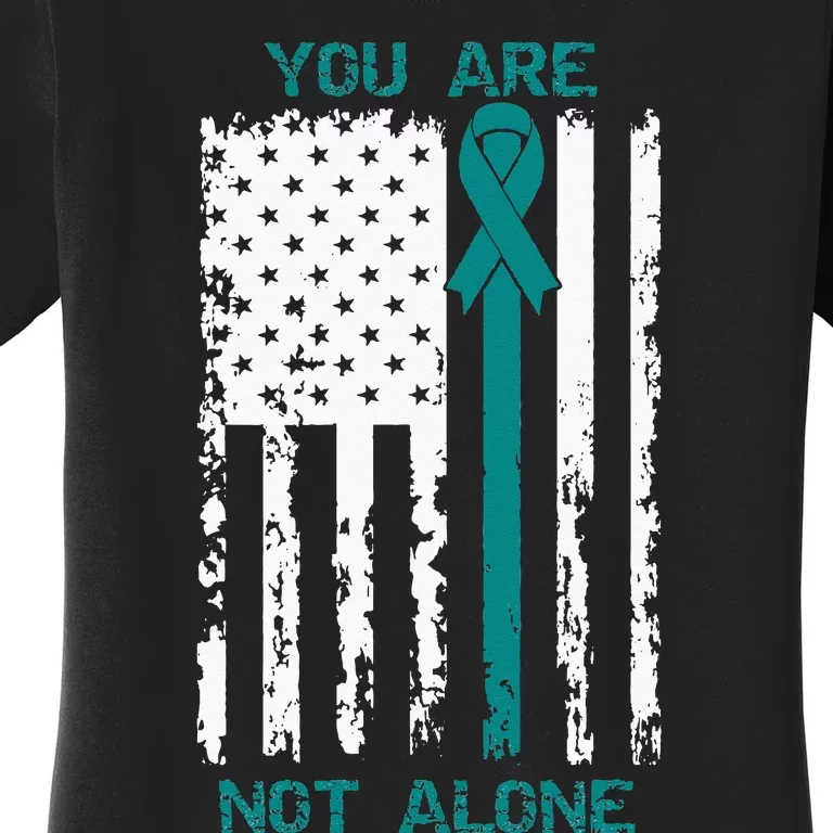 You Are Not Alone Sexual Assault Awareness American Flag Women's T-Shirt