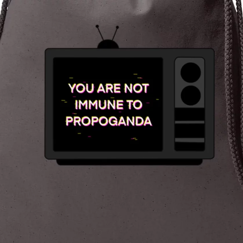 You Are Not Immune To Propoganda Glitch Tv Drawstring Bag