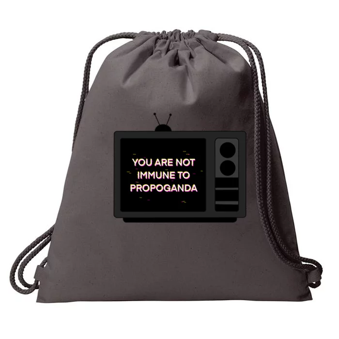 You Are Not Immune To Propoganda Glitch Tv Drawstring Bag